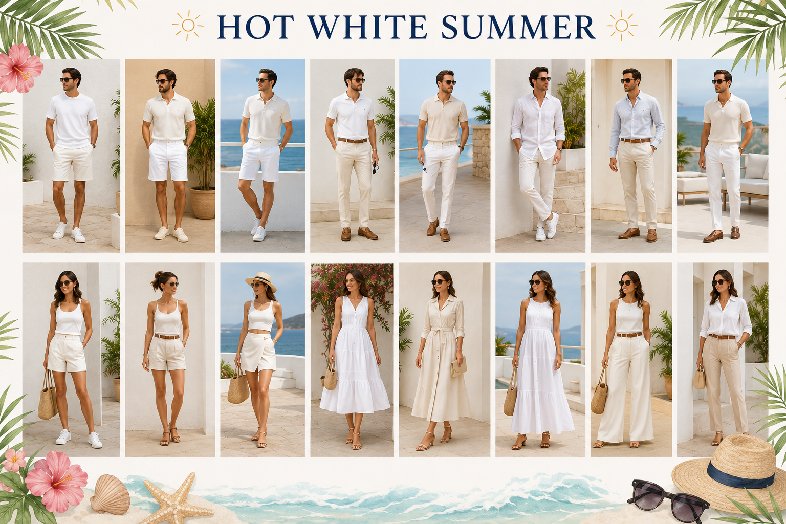 White Hot Summer outfit inspiration board